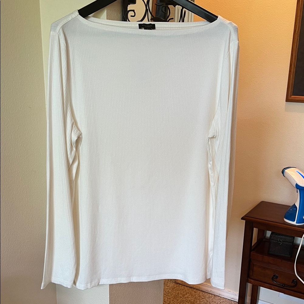Ann Taylor Elegant Off-white Long Sleeve Top